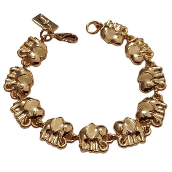 Lilly Pulitzer Elephant Linked Gold-Tone Bracelet - Picture 1 of 5